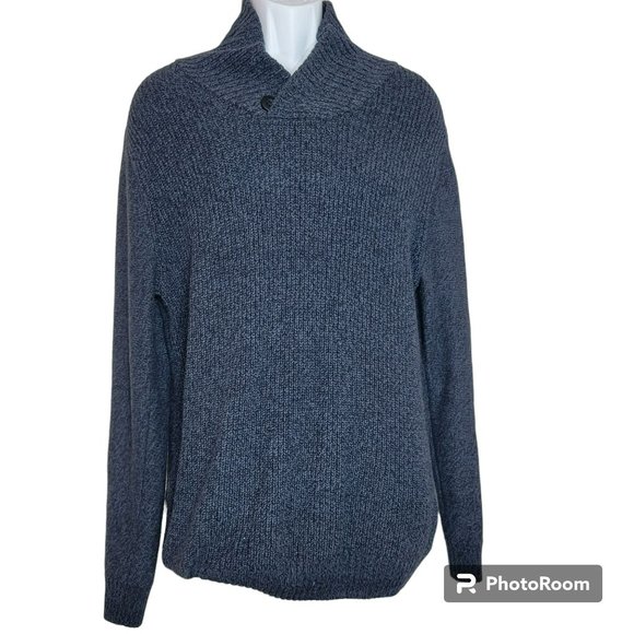 Urban Pipeline Sweater, Men Large, Gray Ribbed, Thick, Button Cowl Neck, EUC - Picture 3 of 11